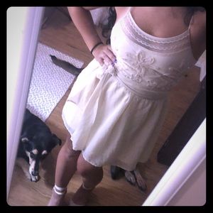 Cream floral dress with sash from Wet seal.